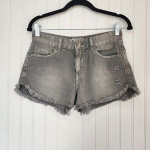 FREE PEOPLE Gray Wash 100% Cotton Denim Jean Hot Shorts Size 25